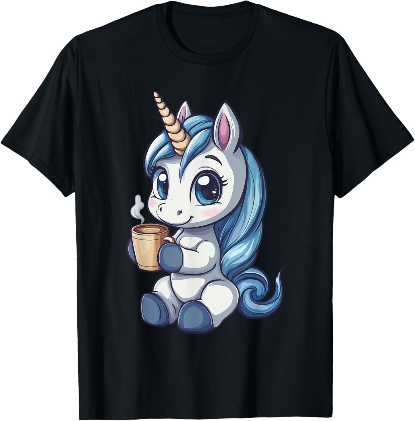 Unicorn Lover Coffee Fantasy Animal Women Unicorn T-Shirt - T-Shirt | Black