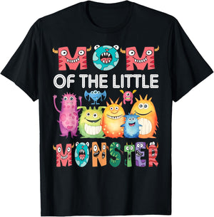 Mom Of The Little Monster Kids 1St Birthday Party T-Shirt - T-Shirt | Black