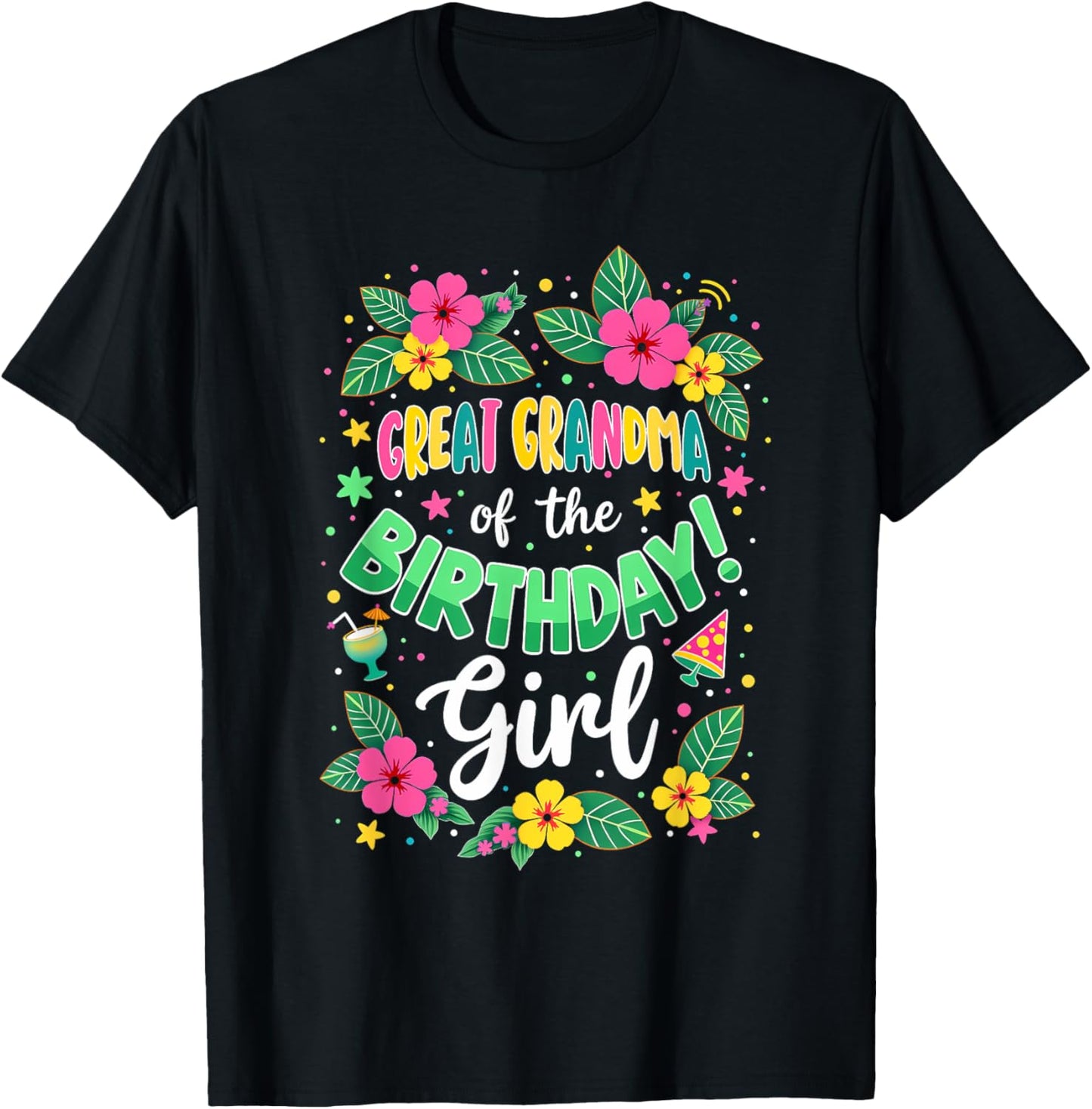 Aloha Hawaii Great Grandma Of The Birthday Girl T-Shirt - T-Shirt | Black