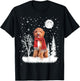 Irish Doodle Under Moonlight Snow Christmas Pajamas T-Shirt - T-Shirt | Black