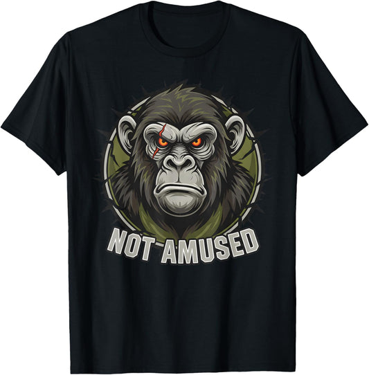 Funny Grumpy Monkey Animal Design Gift Women Kids T-Shirt - T-Shirt | Black