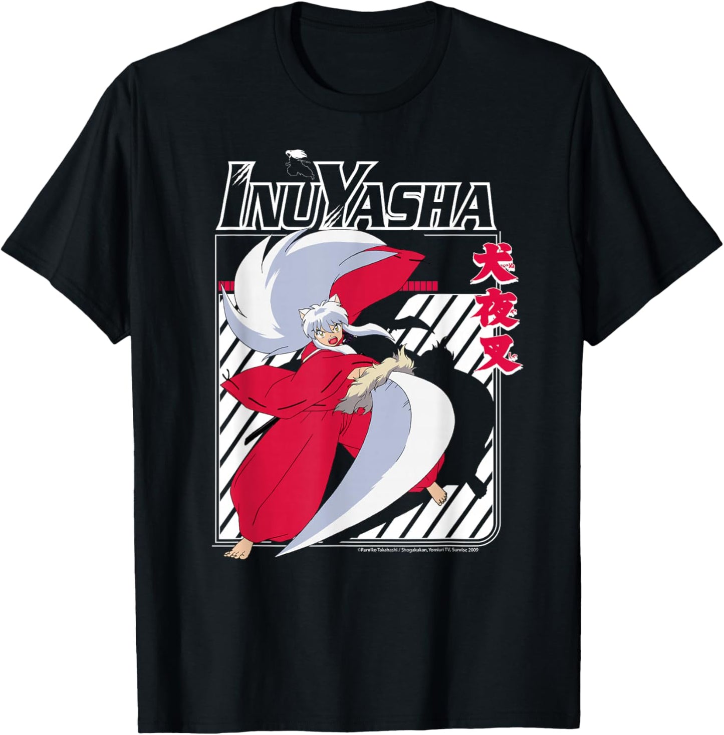 Inuyasha Dynamic Sword Slash T-Shirt - T-Shirt | Black