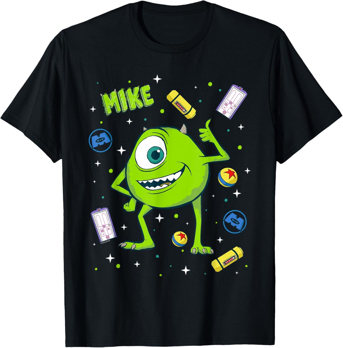 Disney and Pixar's Monsters, Inc. Mike Big Pose Collage T-Shirt - T-Shirt | Black
