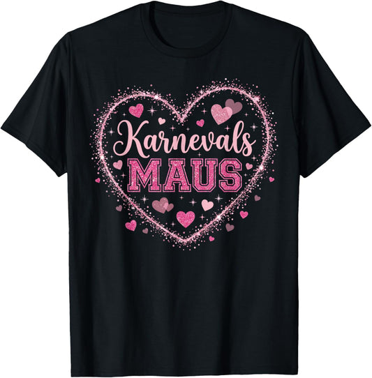 Carnival Mouse Heart Pink Carnival Mouse Cologne Alaaf T-Shirt - T-Shirt | Black