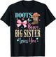 Boots or Bows Big Sister Loves You Gender Reveal Family T-Shirt - T-Shirt | Black