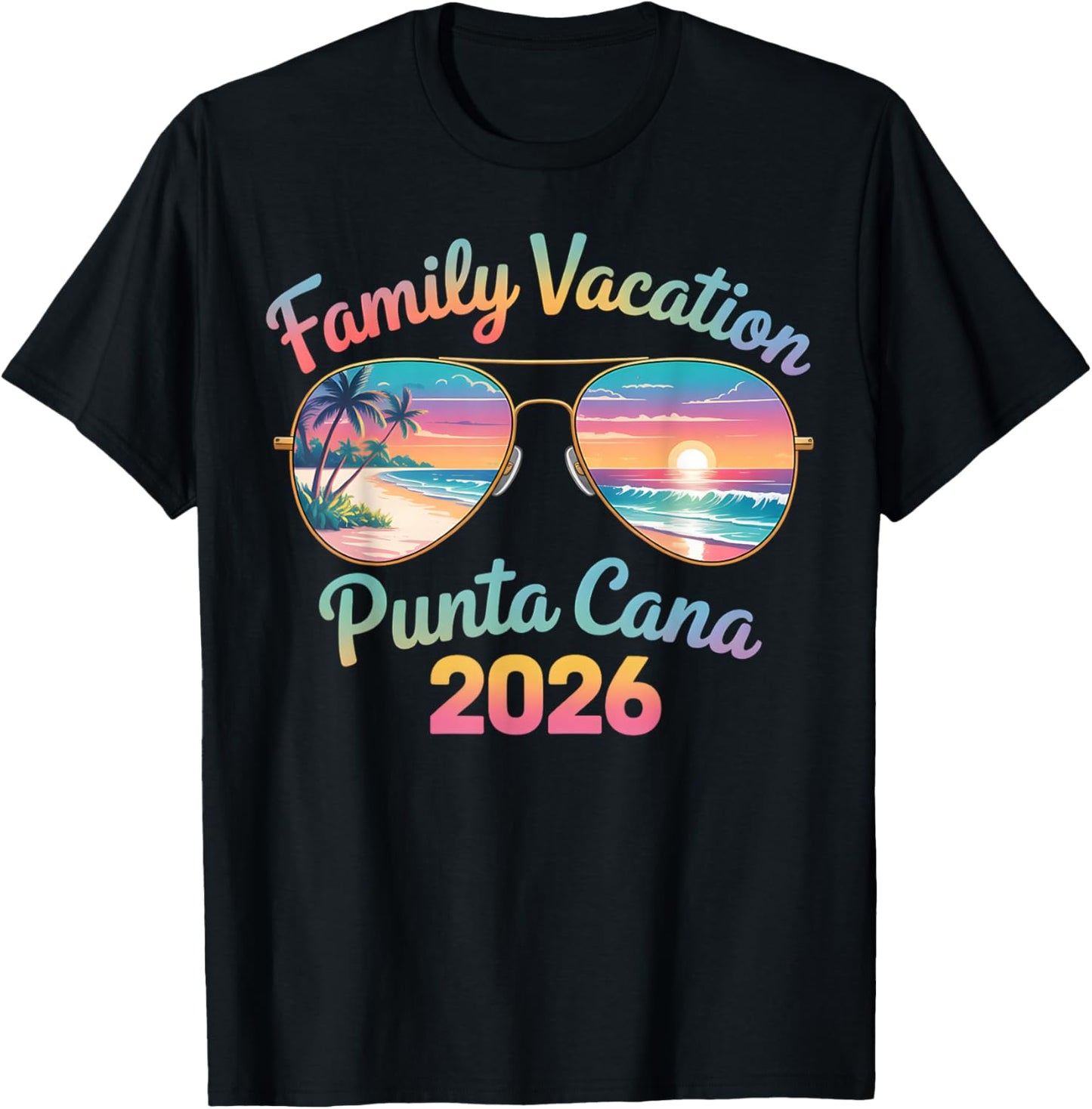 Punta Cana 2026 Family Vacation Matching Beach Trip T-Shirt - T-Shirt | Black