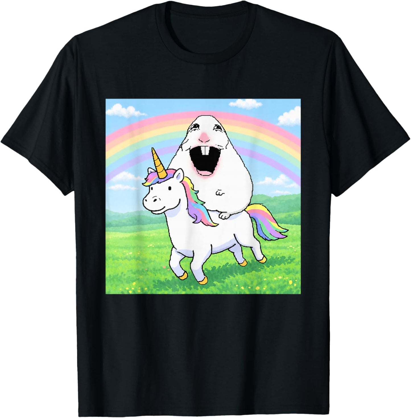 Happy Hamster Meme T-Shirt - T-Shirt | Black