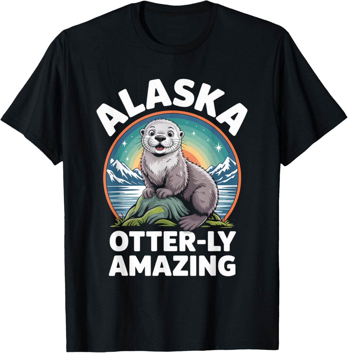 Alaska Otterly Amazing Funny Cute Travel Souvenir T-Shirt - T-Shirt | Black