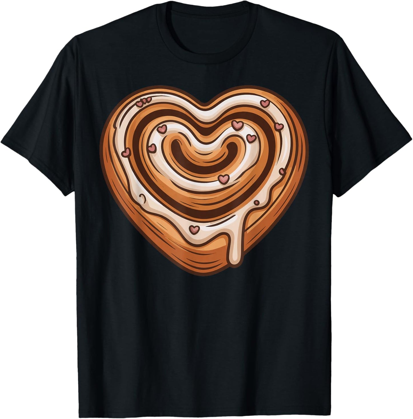 Cinnamon Roll Heart T-Shirt - T-Shirt | Black