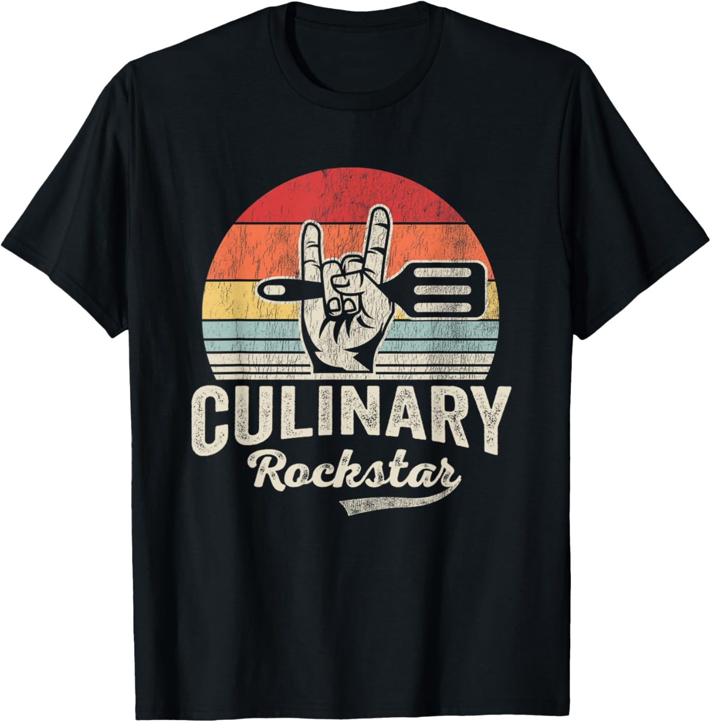 Culinary Rockstar Spatula Hand Sign T-Shirt - T-Shirt | Black