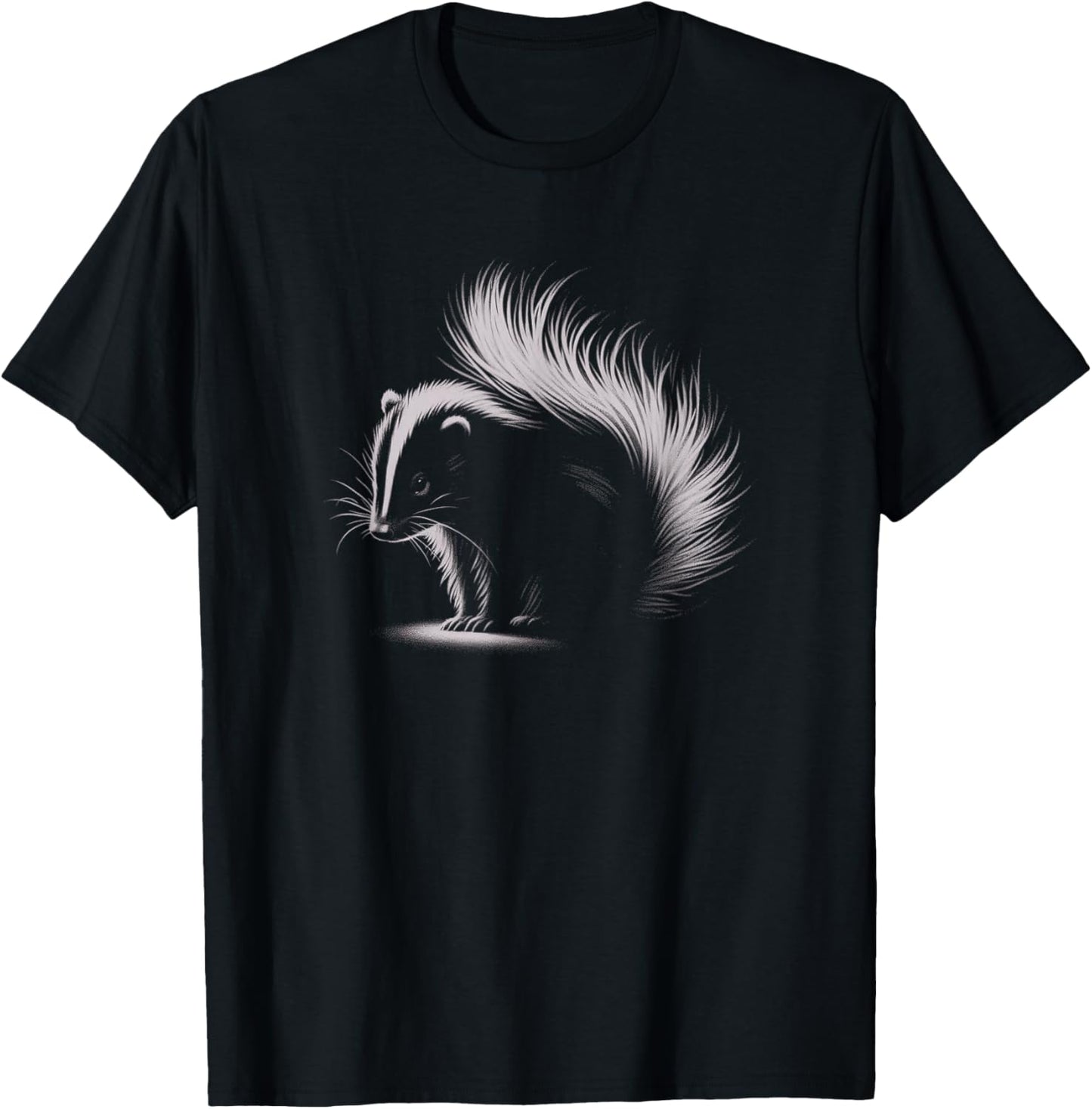 Skunk Drawing Art Design T-Shirt - T-Shirt | Black