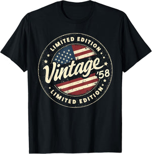 Vintage 67th birthday men Born 1958 67 years old Bday T-Shirt - T-Shirt | Black