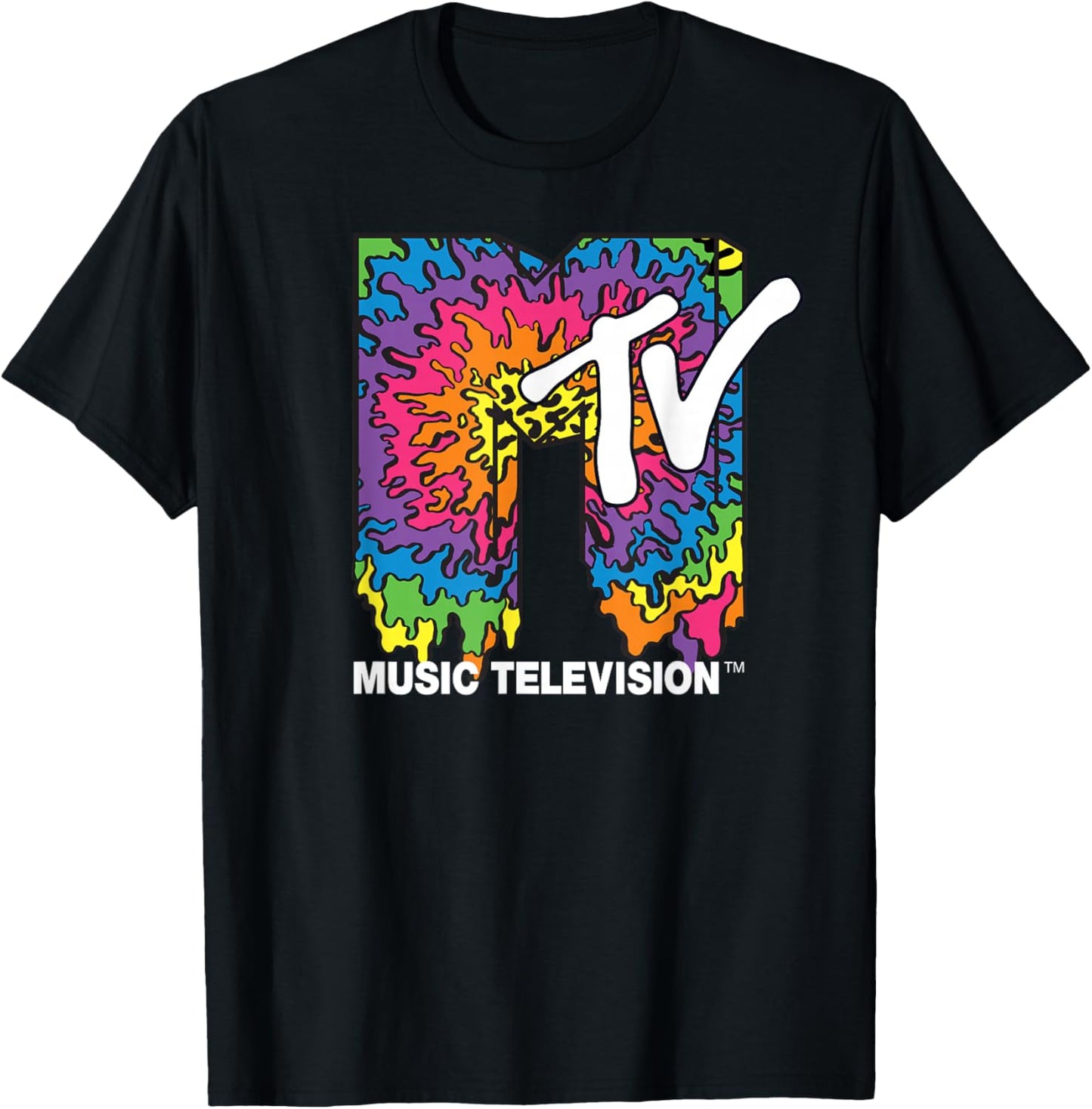 Classic MTV Melting Tie Dye T-Shirt - T-Shirt | Black