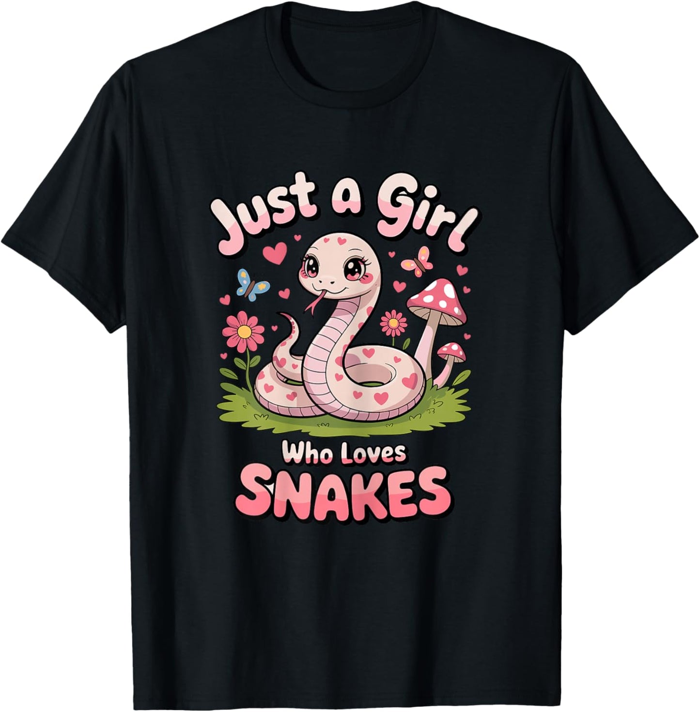 Just a Girl Who Loves Snakes T-Shirt - T-Shirt | Black