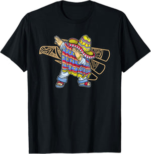 Mexico Dab Dabbing Mexican Flag Pride Jersey T-Shirt - T-Shirt | Black
