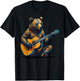 Bear Playing Guitar Abstract Funny Guitar Bear Music T-Shirt - T-Shirt | Black