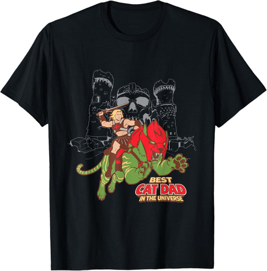 Masters of the Universe Best Cat Dad in the Universe T-Shirt - T-Shirt | Black