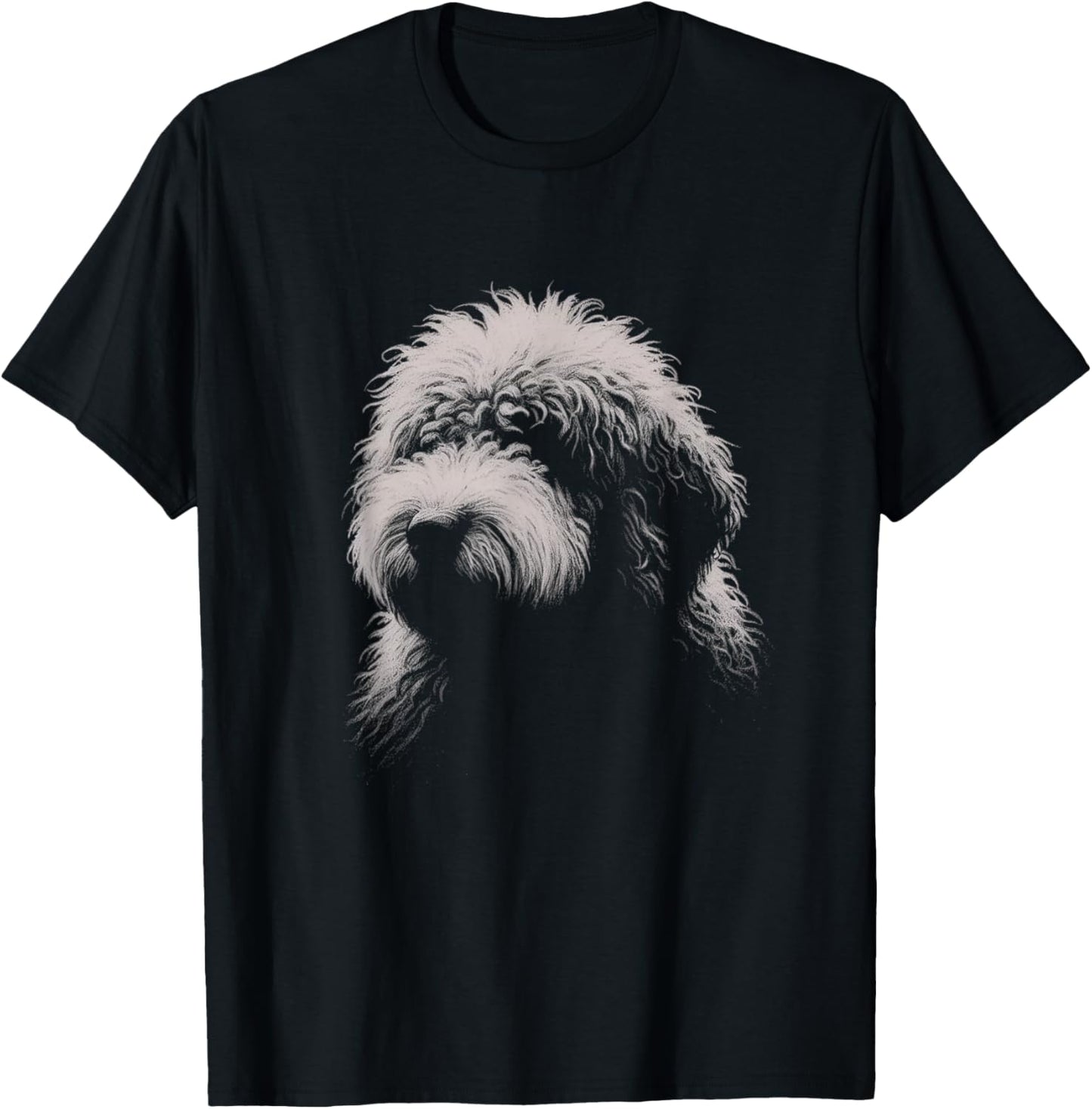 Sheepadoodle Drawing Art Design T-Shirt - T-Shirt | Black