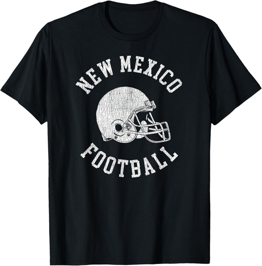 New Mexico Football Throwback Football Helmet Retro T-Shirt - T-Shirt | Black
