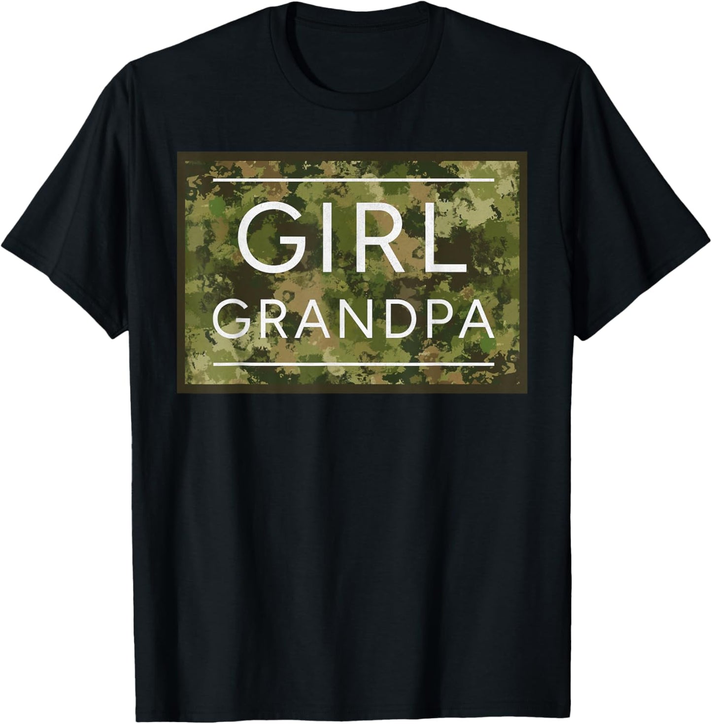 Girl Grandpa Camo Grandpa of Girls Grandfather Camouflage T-Shirt - T-Shirt | Black