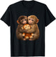 Monkey Punch with His Girlfriend Monkey Punch Plush Hugging T-Shirt - T-Shirt | Black