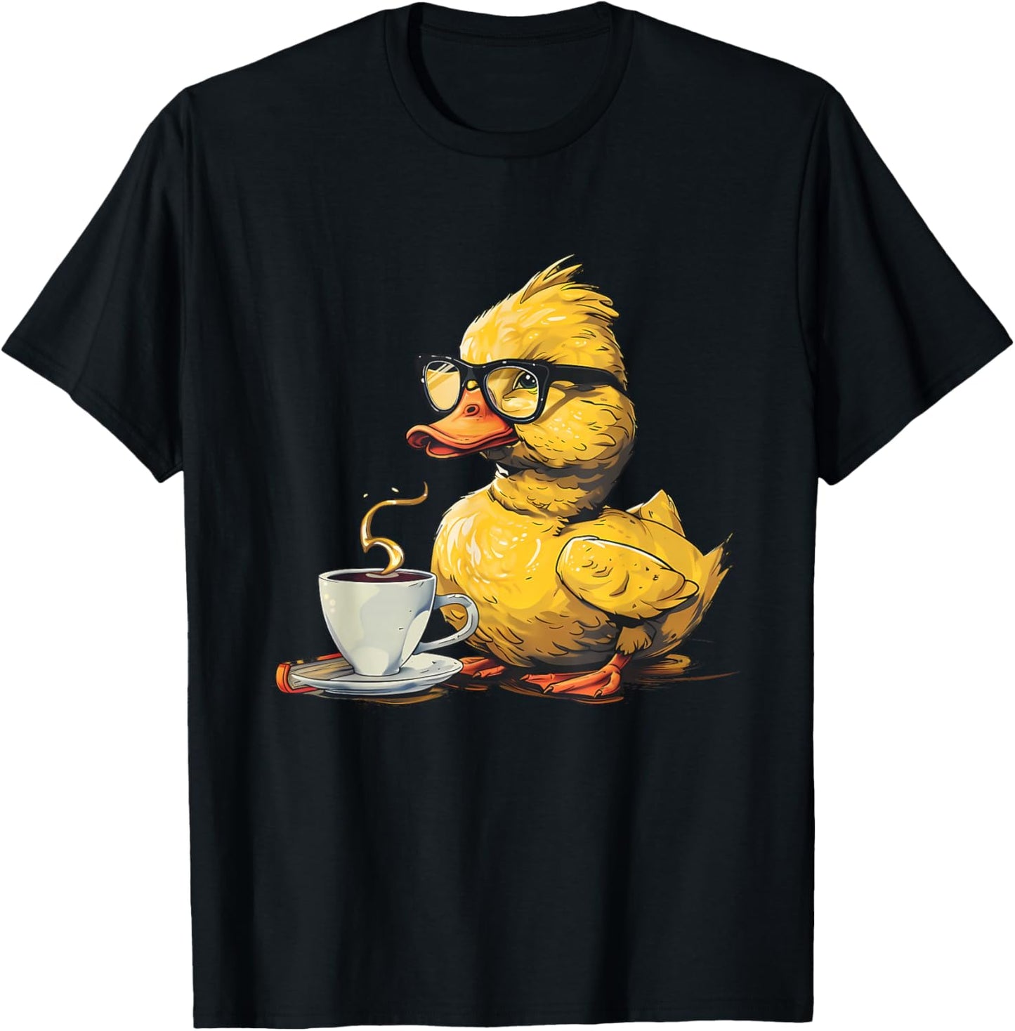 Rubber Duck Rubber Duckie Coffee Lover Rubber Duckling T-Shirt - T-Shirt | Black