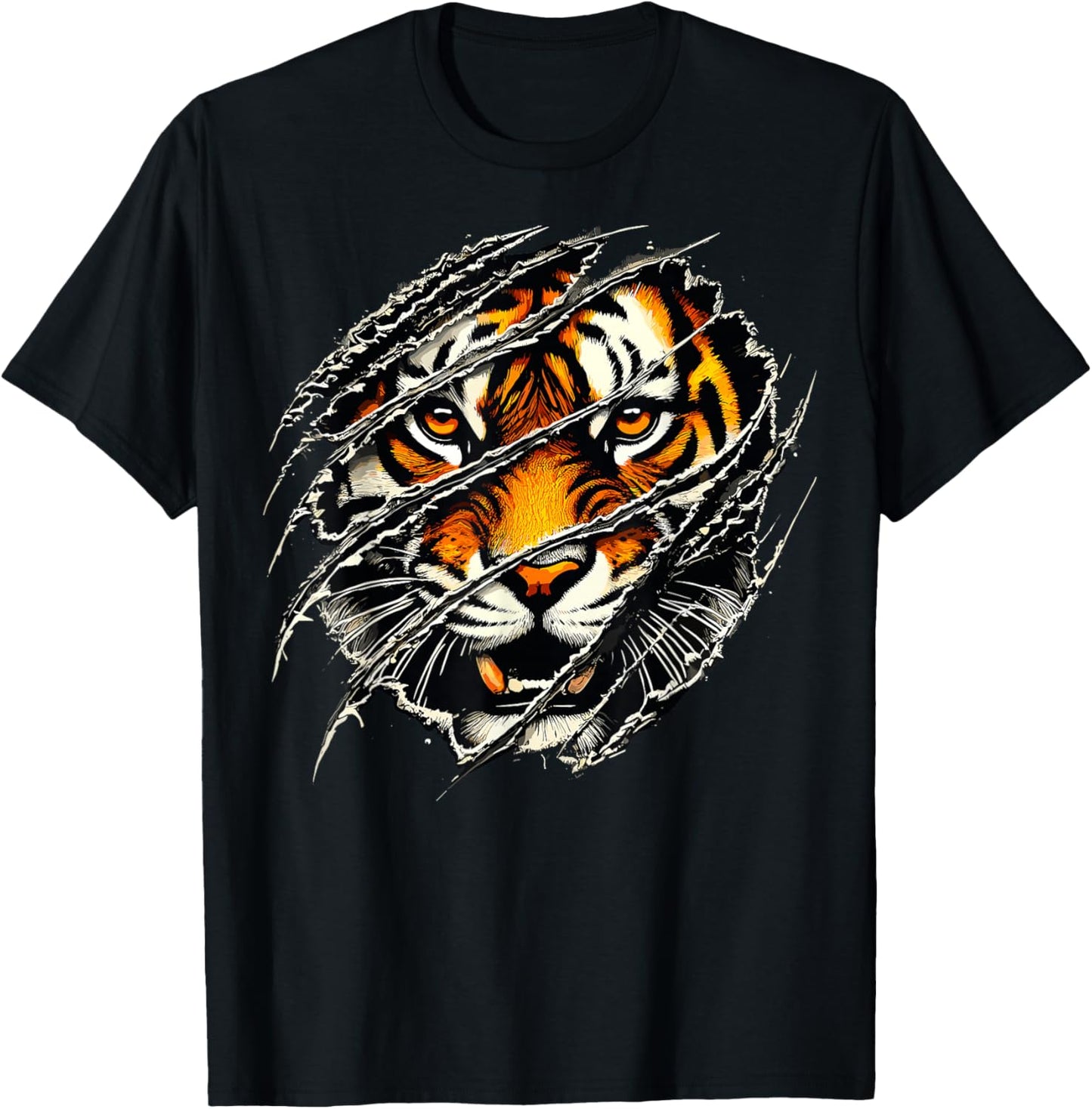 Tiger Face Animal Tiger T-Shirt - T-Shirt | Black