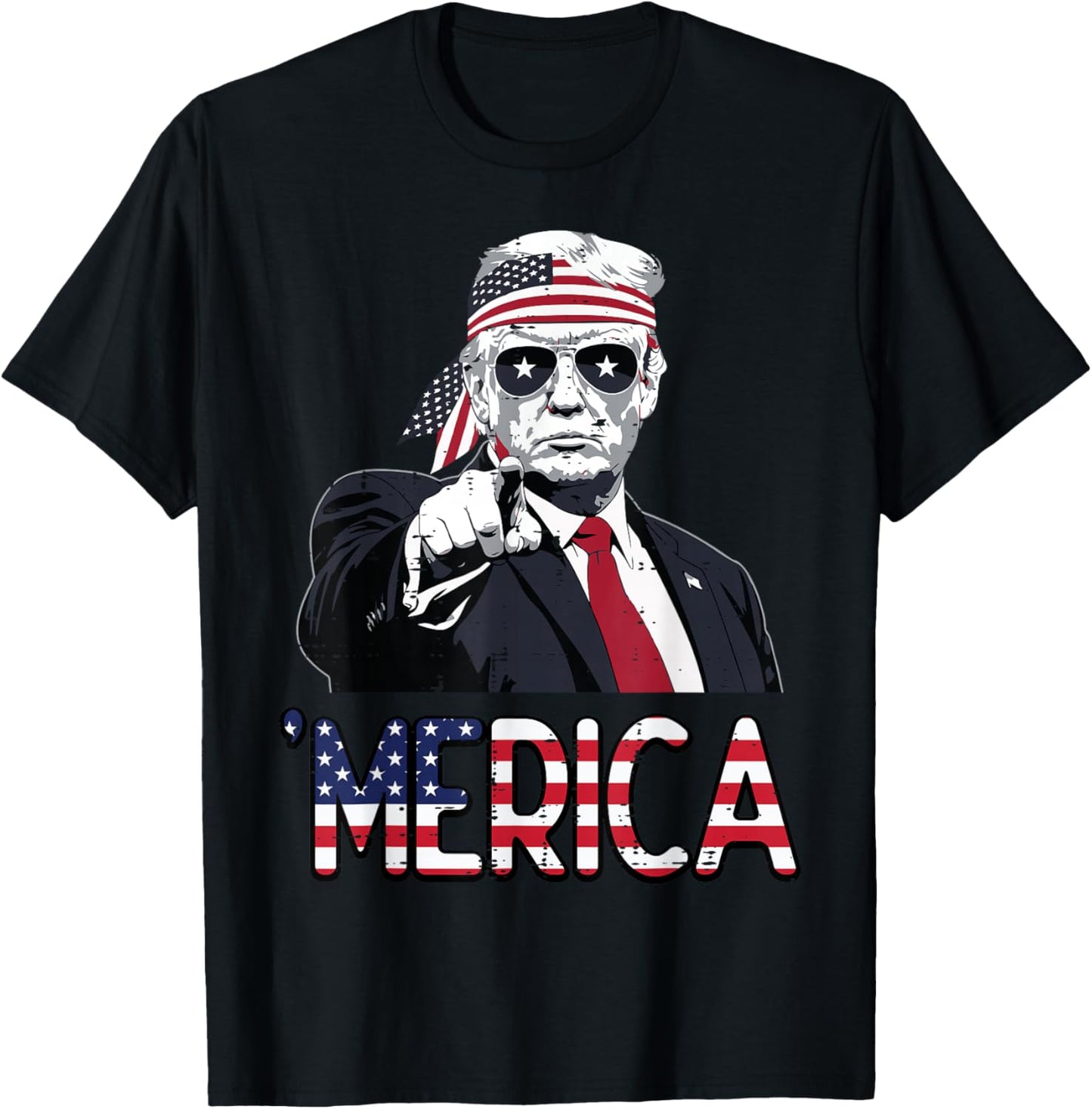 4th of July Merica Funny American USA Patriotic Men Women T-Shirt - T-Shirt | Black