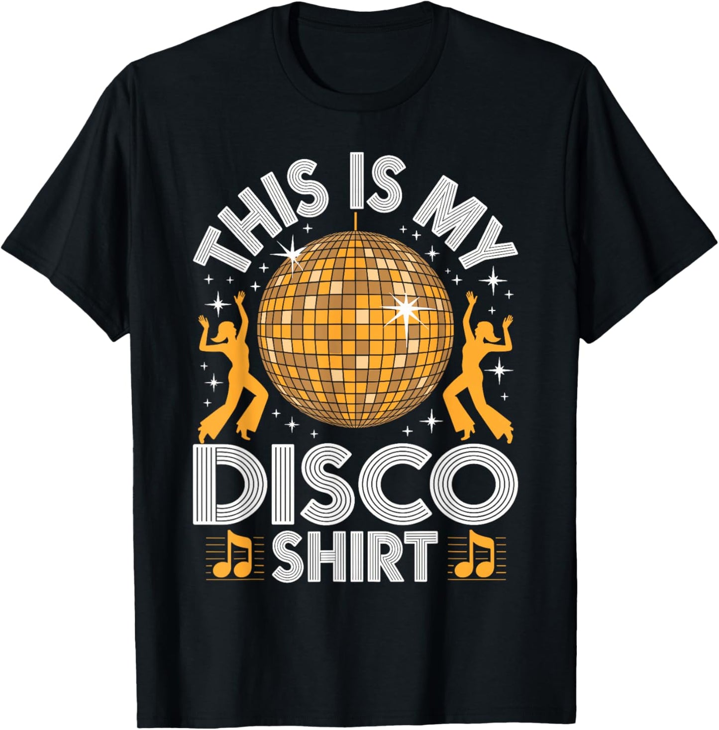 Disco Outfit Men Women; 70s & 80s Costume | This is My Disco T-Shirt - T-Shirt | Black