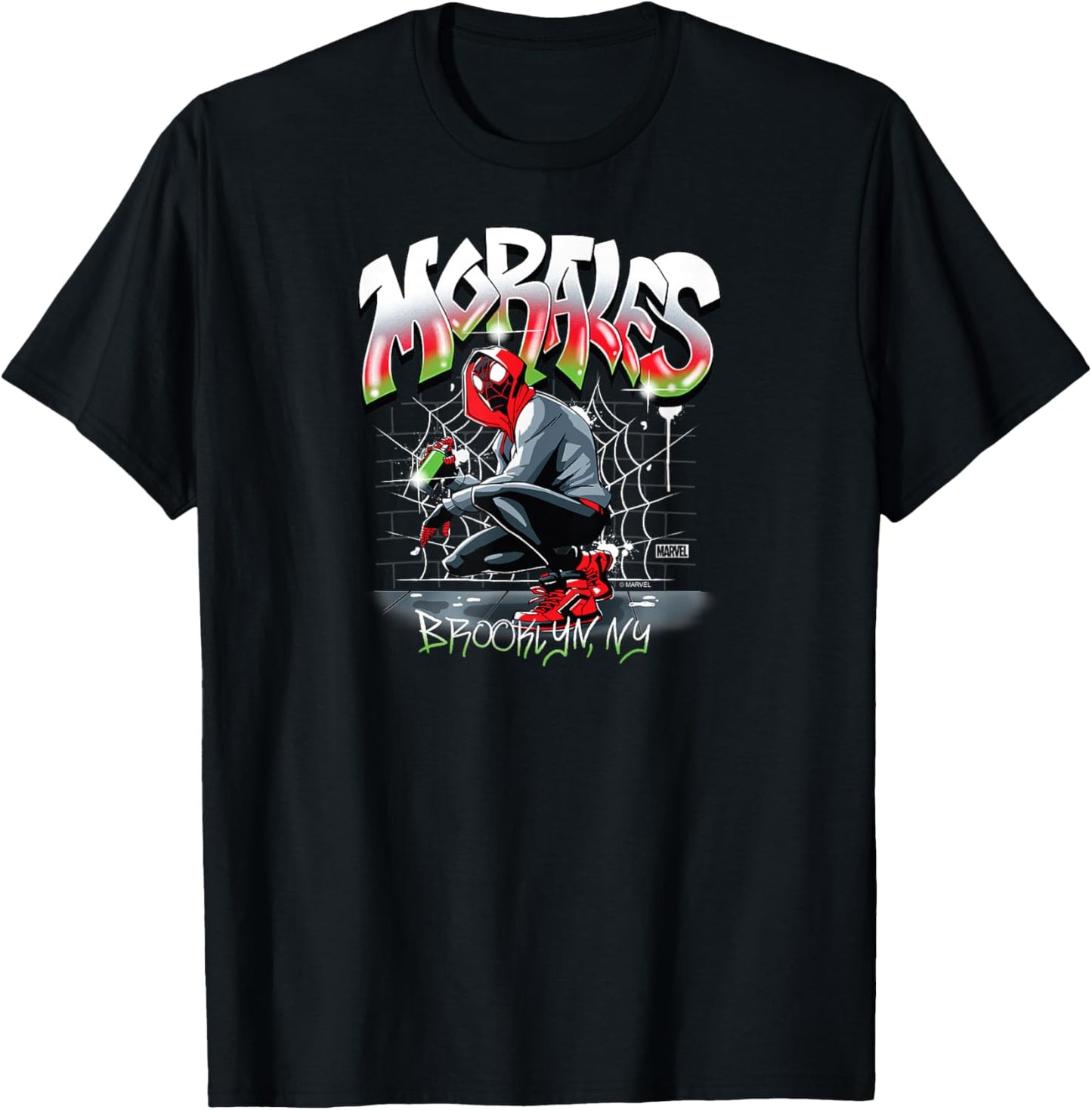 Spider-Man - Miles Morales Spray Paint T-Shirt - T-Shirt | Black