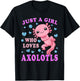 Axolotl Kawaii Cute Anime Axolotl for Teen Girls Kids T-Shirt - T-Shirt | Black