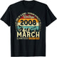 18 Ans Anniversaire Homme Cadeau Mars 2008 Vintage T-Shirt - T-Shirt | Black