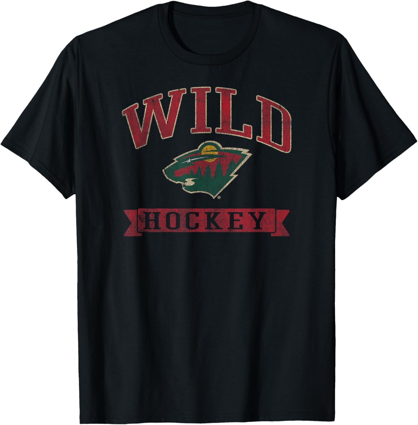 Minnesota Wild Vintage Hockey Black Officially Licensed T-Shirt - T-Shirt | Black