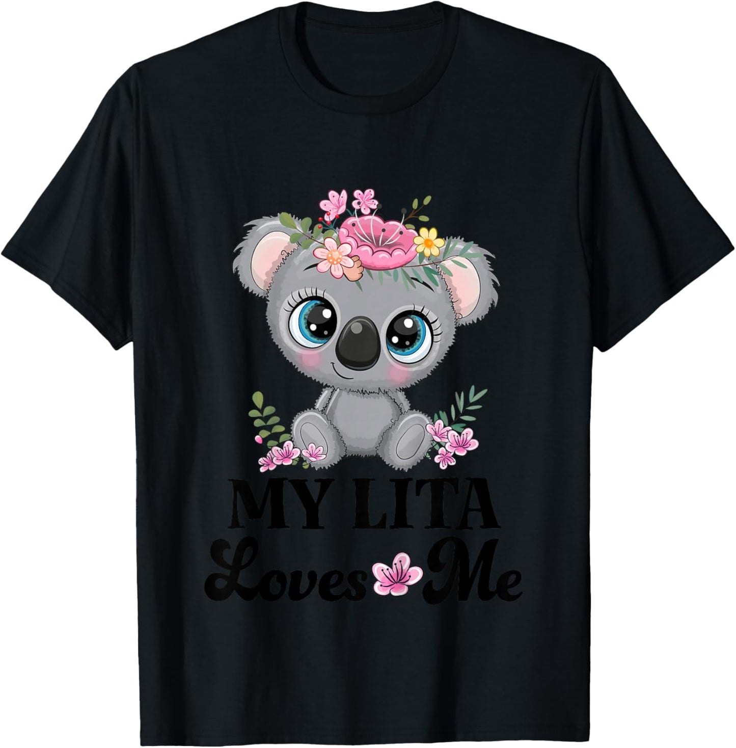 Kids My Lita Loves Me Granddaughter Koala T-Shirt - T-Shirt | Black