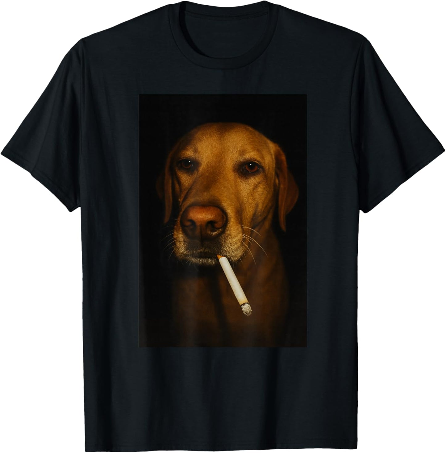 Funny Dog Smoking Cigarette T-Shirt - T-Shirt | Black