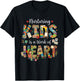 Lunch Lady Nurturing Kids Work of Heart Funny Teacher T-Shirt - T-Shirt | Black