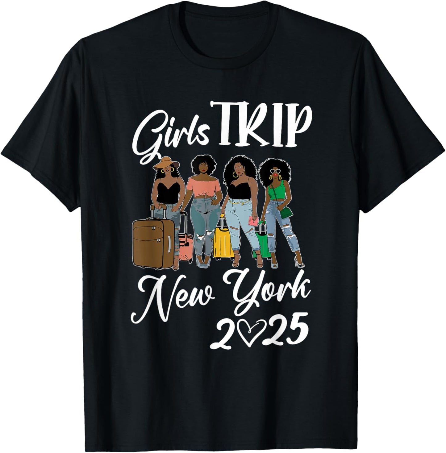 New York Girls Trip 2025 Friends Matching Group T-Shirt - T-Shirt | Black