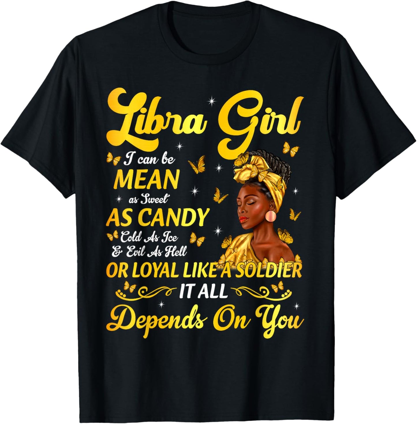 African American Birthday Black Women Libra Girl T-Shirt - T-Shirt | Black