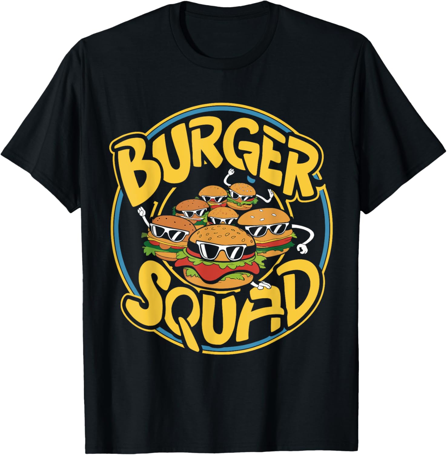 Burger Squad Funny Cheeseburger Lover Food Hamburger Crew T-Shirt - T-Shirt | Black
