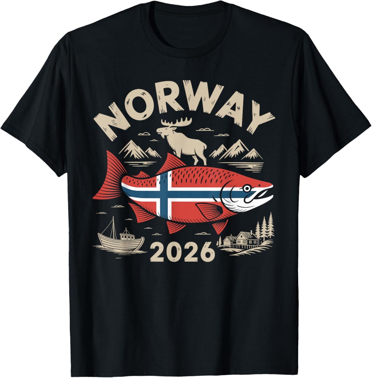 Norwegen 2026 Tour Angeln T-Shirt - T-Shirt | Black