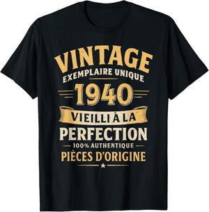 Birthday Gift 86 Years Humor Vintage 1940 86 Years Man T-Shirt - T-Shirt | Black