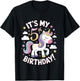 Kids It's My 5th Birthday Unicorn 5 Years Old Girl Birthday Party T-Shirt - T-Shirt | Black