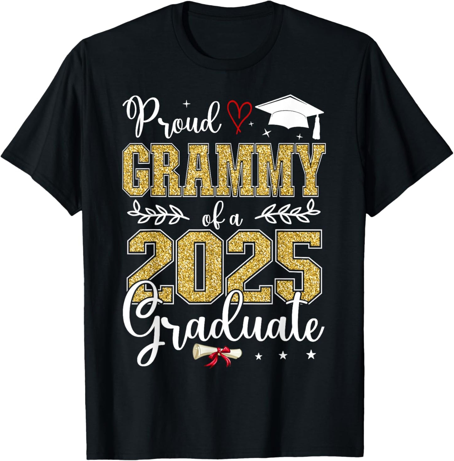 Proud Grammy Of A Class Of 2025 Graduate Senior Graduation T-Shirt - T-Shirt | Black