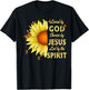 Loved By God Chosen By Jesus Sunflower And Butterfly T-Shirt - T-Shirt | Black