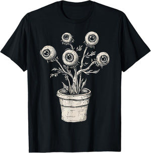 Eyes Eyeballs Plant Weird Goth Grunge Odd Strange Aesthetic T-Shirt - T-Shirt | Black
