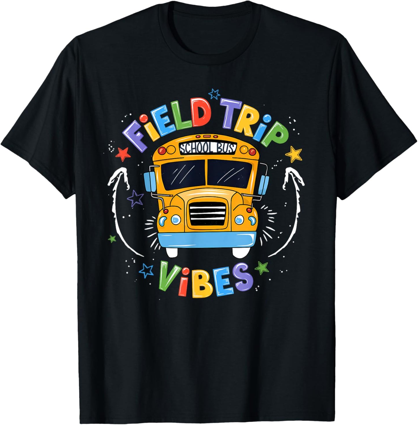 Field Trip Vibes Fun Day Bus Field Day Let The Games Begin T-Shirt - T-Shirt | Black