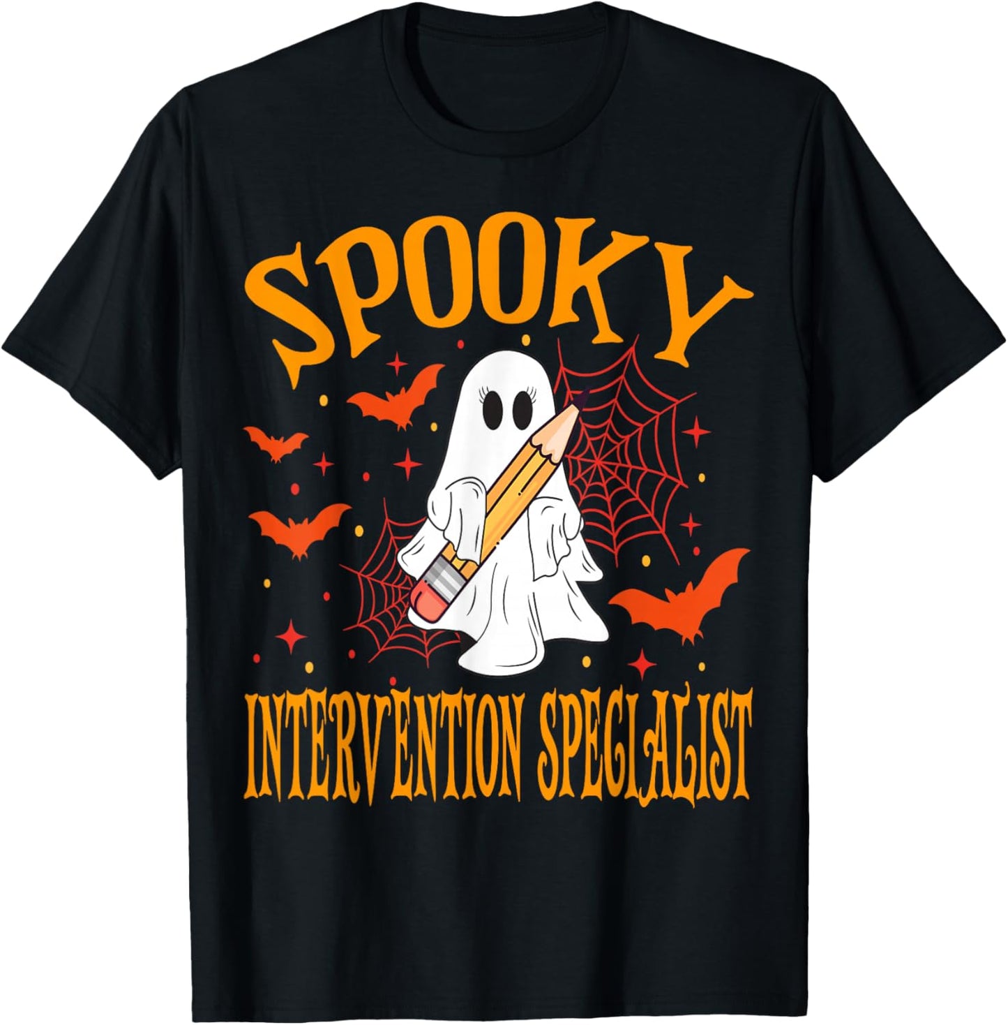 Spooky Intervention Specialist Halloween School T-Shirt - T-Shirt | Black