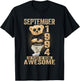 September 31th Birthday Men Women 1994 Awesome Teddy Bear T-Shirt - T-Shirt | Black