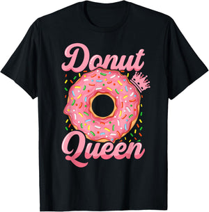 Donut lover funny donut queen with sprinkles donut design T-Shirt - T-Shirt | Black