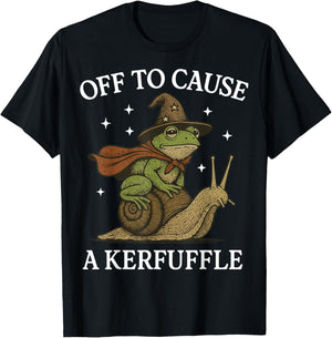 Off to Cause A Kerfuffle Frog T-Shirt - T-Shirt | Black